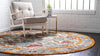 Unique Loom Rosso T-16708 Beige Area Rug Round Lifestyle Image
