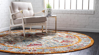 Unique Loom Rosso T-16708 Beige Area Rug Round Lifestyle Image