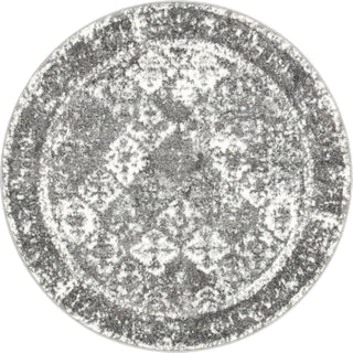 Unique Loom Rosso T-16708 Gray Area Rug Round Top-down Image