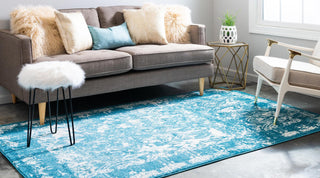 Unique Loom Rosso T-16709 Blue Area Rug Rectangle Lifestyle Image