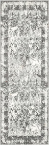 Unique Loom Rosso T-16709 Gray Area Rug Runner Top-down Image