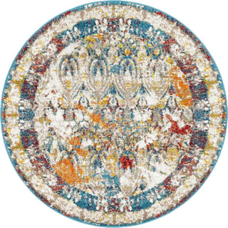 Unique Loom Rosso T-16709 Multi Area Rug Round Lifestyle Image