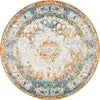Unique Loom Rosso T-16710 Beige Area Rug Round Top-down Image
