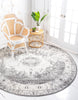 Unique Loom Rosso T-16710 Gray Area Rug Round Lifestyle Image
