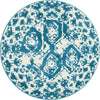 Unique Loom Rosso T-16732 Blue Area Rug Round Top-down Image
