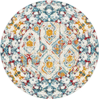 Unique Loom Rosso T-16732 Multi Area Rug Round Top-down Image