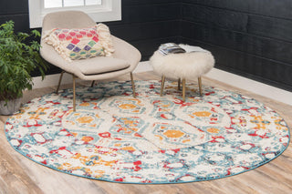 Unique Loom Rosso T-16732 Multi Area Rug Round Lifestyle Image