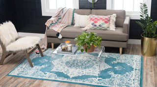 Unique Loom Rosso T-16736 Blue Area Rug Rectangle Lifestyle Image