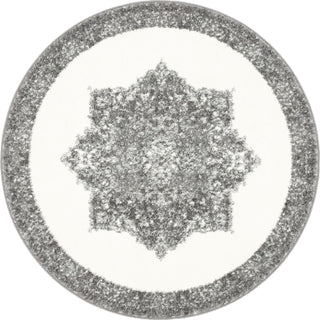 Unique Loom Rosso T-16736 Gray Area Rug Round Lifestyle Image