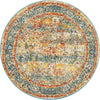 Unique Loom Rosso T-16738 Blue Area Rug Round Lifestyle Image