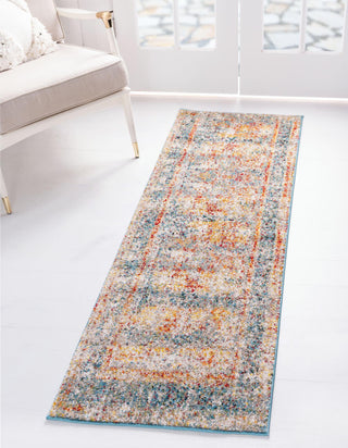 Unique Loom Rosso T-16738 Blue Area Rug Runner Lifestyle Image