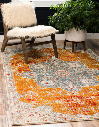 Unique Loom Rosso T-16739 Orange Area Rug Rectangle Lifestyle Image Feature