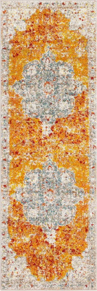 Unique Loom Rosso T-16739 Orange Area Rug Runner Top-down Image