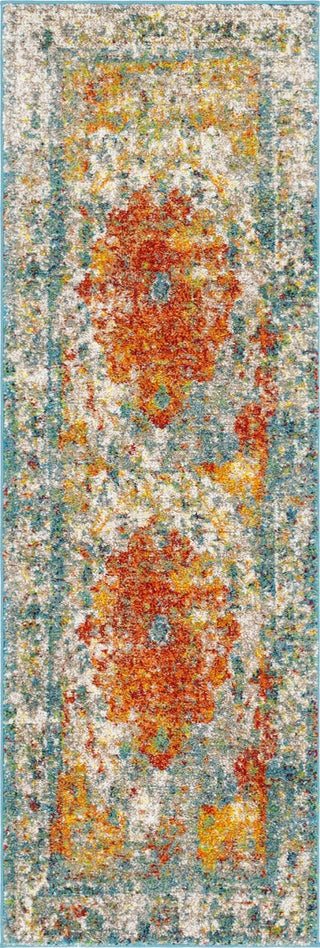 Unique Loom Rosso T-16745 Orange Area Rug Runner Top-down Image