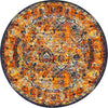 Unique Loom Rosso T-17773 Orange Area Rug Round Top-down Image