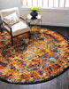 Unique Loom Rosso T-17773 Orange Area Rug Round Lifestyle Image