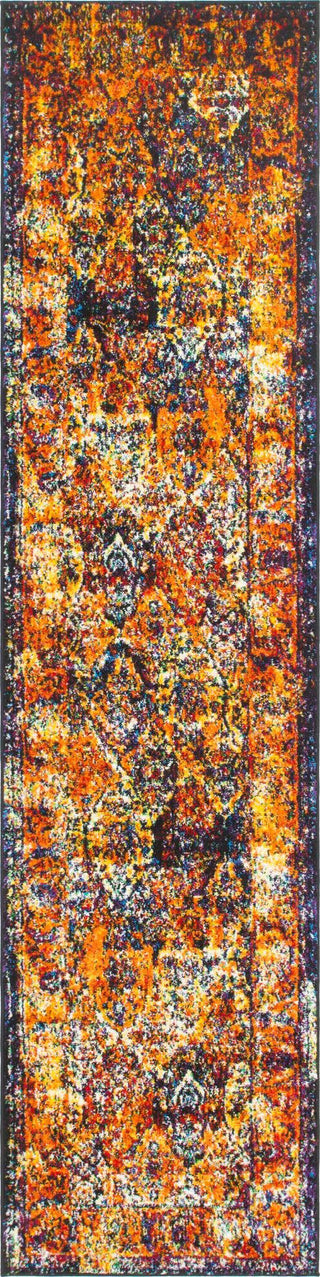 Unique Loom Rosso T-17773 Orange Area Rug Runner Top-down Image