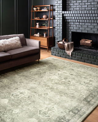 Loloi II Rosette ROS-04 Steel/Graphite Area Rug Room Scene 2