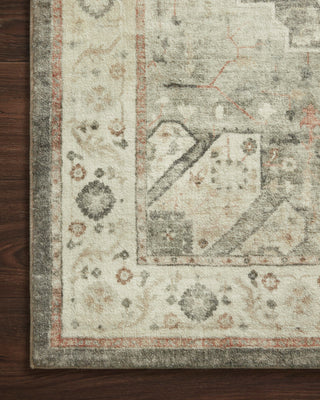 Loloi II Rosette ROS-09 Slate/Ivory Area Rug Corner On Wood