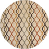 Chandra Rowe ROW-11125 Beige/Orange/Rust/Black/Blue/Green Area Rug Round