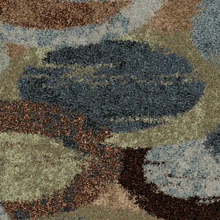 Orian Rugs Royal Shag Bubbly Blue Area Rug Close Up