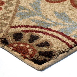 Orian Rugs Royal Shag Paisley Bouquet Beige Area Rug Corner Shot