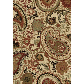 Orian Rugs Royal Shag Paisley Bouquet Beige Area Rug main image