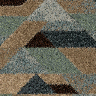 Orian Rugs Royal Shag Blue Lagoon Beige Area Rug Close Up