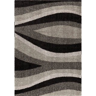 Orian Rugs Royal Shag Trailed Swirls Black Area Rug main image