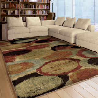 Orian Rugs Royal Shag Bubbles Multi Area Rug Room Scene Feature