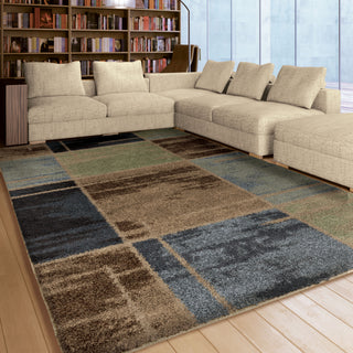 Orian Rugs Royal Shag Juke Blue Area Rug Room Scene Feature