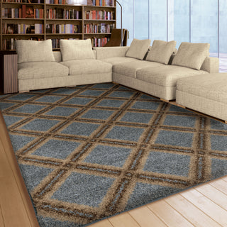 Orian Rugs Royal Shag Guarded Secret Blue Area Rug Room Scene Feature