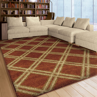 Orian Rugs Royal Shag Guarded Secret Burnt Orange Area Rug Room Scene Feature