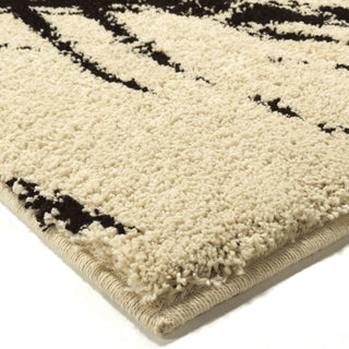 Orian Rugs Royal Shag Sweeping Coal Ivory Area Rug Corner Shot