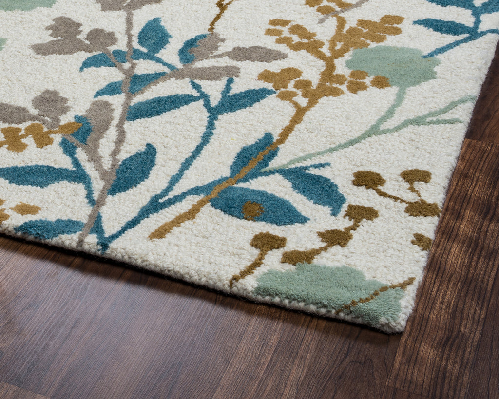 Rizzy Rockport RP8754 off white Area Rug Corner Shot Feature