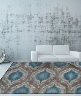 Dalyn Modern Greys MG4441 Teal Area Rug Main Image Feature