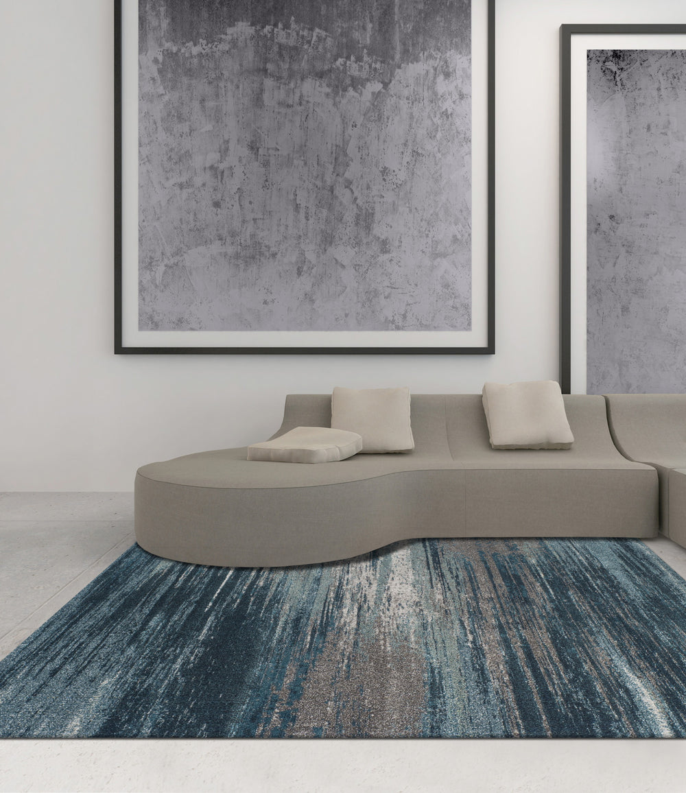 Dalyn Modern Greys MG5993 Teal Area Rug Main Image Feature