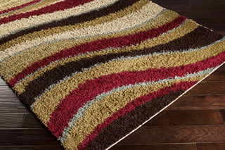 Surya Rosario RSO-4614 Burgundy Shag Weave Area Rug Corner Shot