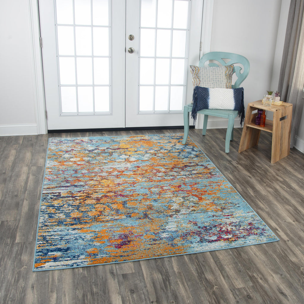 Rizzy Rothport RTP108 Turquoise Area Rug Corner Image Feature