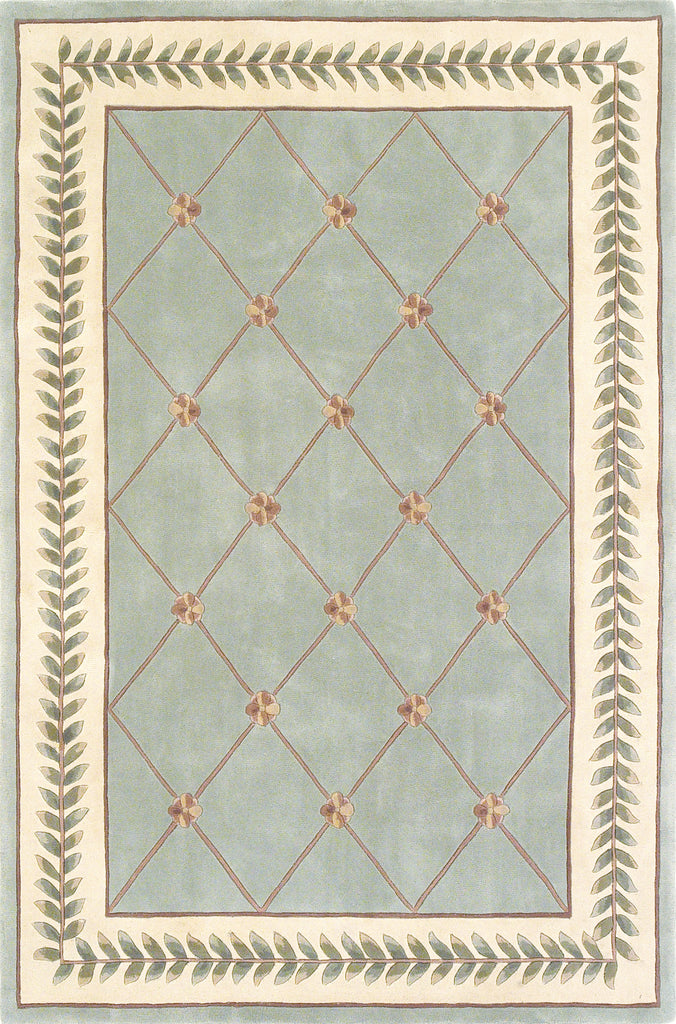 KAS Ruby 8907 Sage/Ivory Trellis Area Rug main image