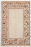 KAS Ruby 8928 Ivory/Ivory Floral Border Hand Tufted Area Rug