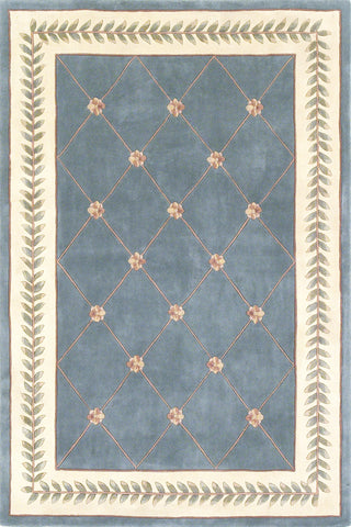 KAS Ruby 8929 Wedgewood/Ivory Trellis Hand Tufted Area Rug