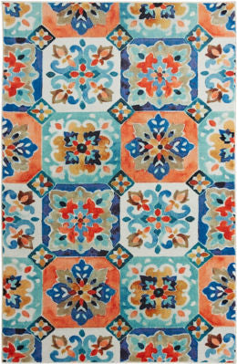 Mohawk Prismatic Painted Tile Tangerine Area Rug