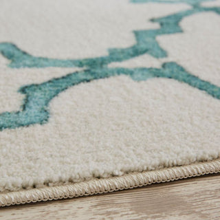 Mohawk Prismatic Surf Fret Aqua Area Rug