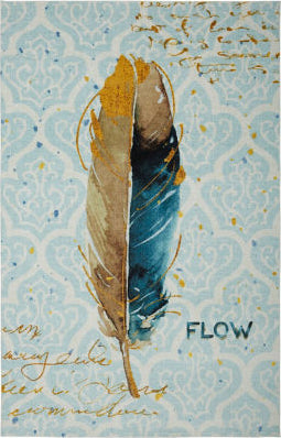 Mohawk Prismatic Feather Flow Teal Area Rug