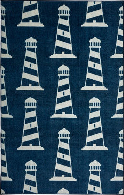 Mohawk Prismatic Seaside Lighthouse Navy Area Rug