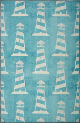 Mohawk Prismatic Seaside Lighthouse Light Blue Area Rug