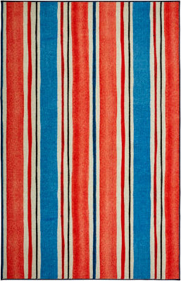 Mohawk Prismatic Coastal Stripe Red Area Rug