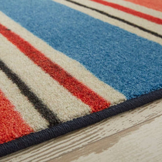 Mohawk Prismatic Coastal Stripe Red Area Rug