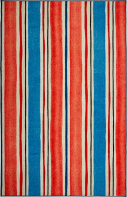 Mohawk Prismatic Coastal Stripe Red Area Rug